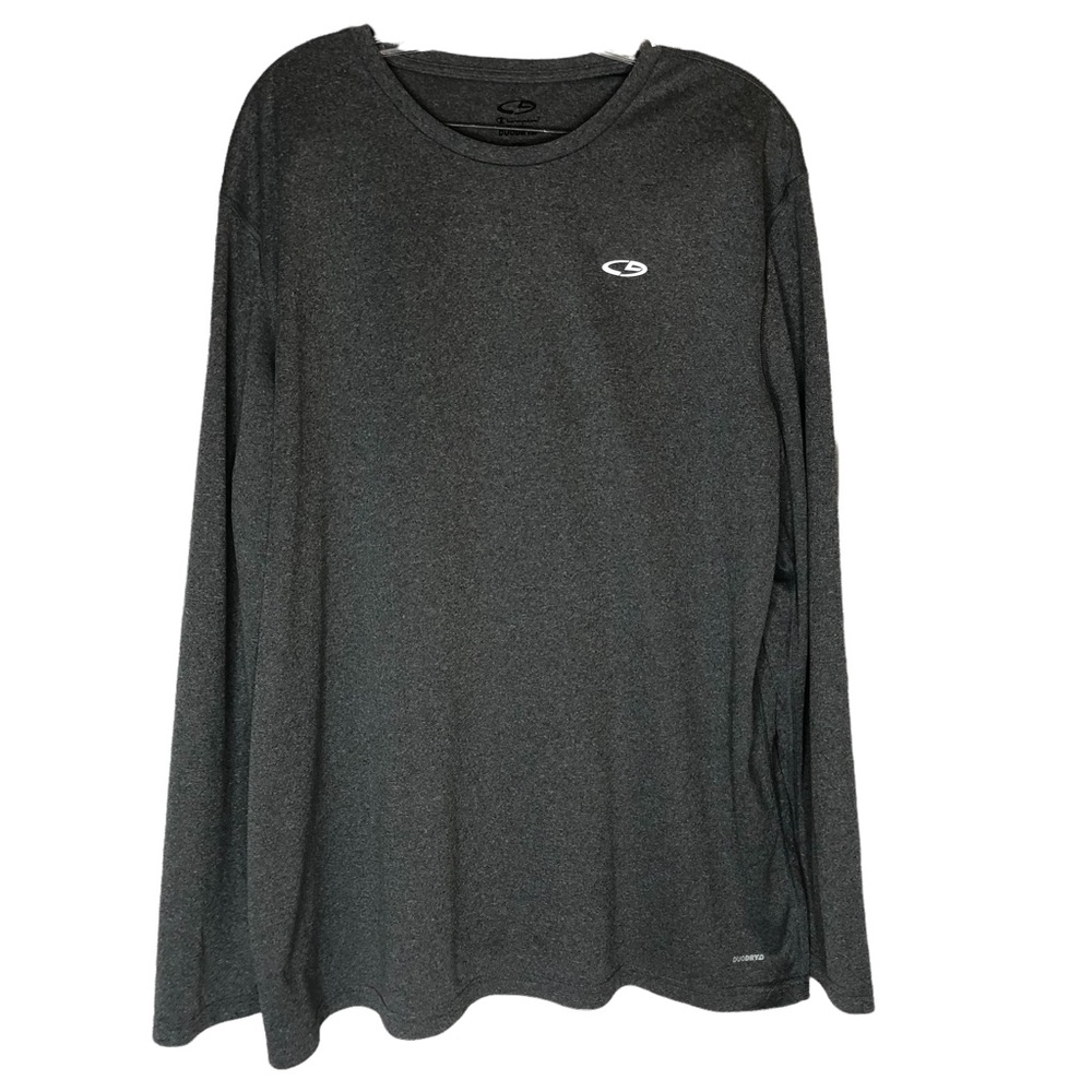 Champion Shirt Gray Long Sleeve Duo Dry Outdoor Casual Mens  XXL
